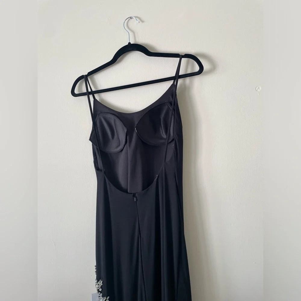 NWT Mac DUGGAL RHINESTONE ENCRUSTED SIDE SLIT CAMI BODYCON GOWN size 4 - Picture 10 of 15